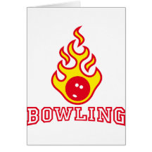 bowling fire grußkarte