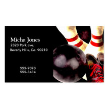 Bowling Gear Grunge Style Business Card Templates