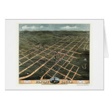 Bowling Green, KY Panoramic Map - 1871 Greeting Card