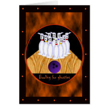 Bowling Halloween Template Cards