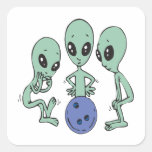 Bowling Is Out Of This World Square Sticker