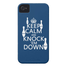 Bowling Keep Calm and Knock 'em Down - all colours iPhone 4 Covers