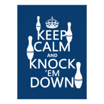 Bowling Keep Calm and Knock 'em Down - all colours Personalized Announcement