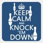 Bowling Keep Calm and Knock 'em Down - all colours Sticker
