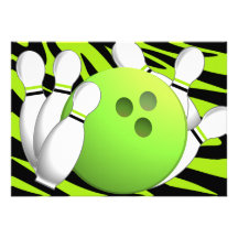 Bowling Neon Green and Zebra Announcement