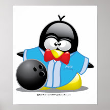 Bowling Penguin Posters