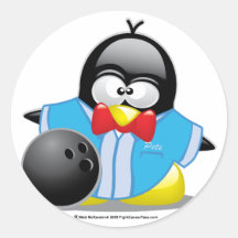 Bowling Penguin Stickers