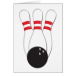 Bowling Pins and Ball Greeting Card