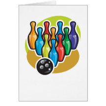 Bowling Pins Greeting Cards