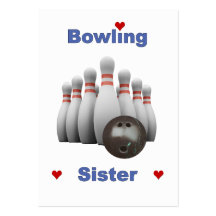Bowling Sister Hearts Business Card Template