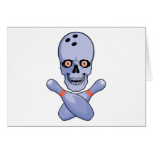 Bowling Skull Greeting Cards