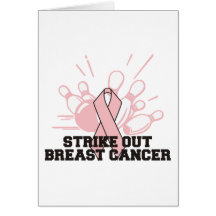 Bowling Strike Out Breast Cancer Card