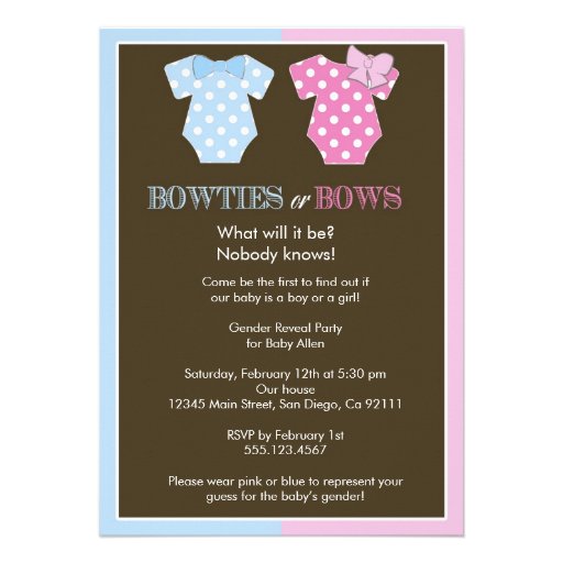Bowties or Bows? Gender Reveal Invitation