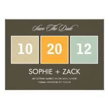 Boxed Calendar Save The Date Announcements (Grey)