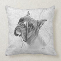 Boxer Dog Drawing pillows