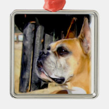 Boxer dog ornament