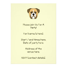 Boxer Dogs Face. Personalized Announcements