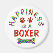 Boxer Happiness Refrigerator Magnets