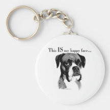 Boxer Happy Face Keychains