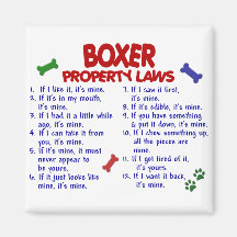 Boxer Property Laws 2 Refrigerator Magnets