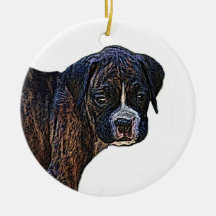 Boxer puppy ornament