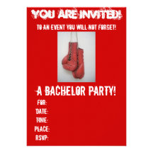 Boxing Gloves BACHELOR Party Invitations