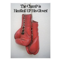 Boxing Gloves Retirement Party Invitations