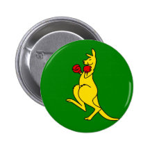 Boxing kangaroo collector item"s button