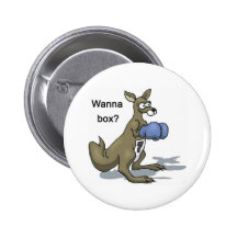 Boxing Kangaroo Pinback Button