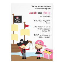 Boy and Girl Pirate Invitations