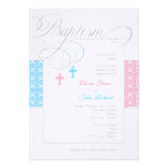 Boy and Girl Twins Baptism Invitation
