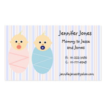 Boy and Girl Twins Calling Card Business Card Templates