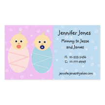 Boy and Girl Twins Calling Card Business Card Template