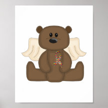 Boy Autism Awareness Bear Poster