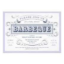 Boy Baby Shower BBQ Invitations