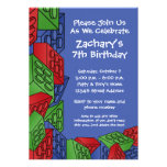 Boy Birthday Party - Building Blocks Custom Announcement