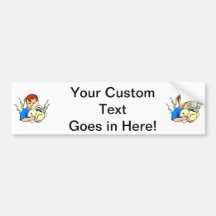 boy blue shirt big rabbit.png bumper sticker