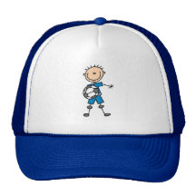 Boy Blue Uniform Stick Figure Soccer Player Gifts Hats