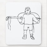Boy Carrying Broken Upright Bass Back View Mousepad