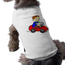 Boy Driving Toy Car Doggie T Shirt
