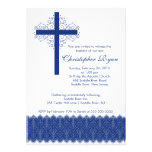Boy Elegant Lace  Baptism | Christening Cross invitations