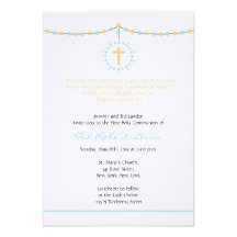 Boy First Communion Custom Invites