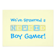 Boy Gamer Baby Shower Personalized Invite