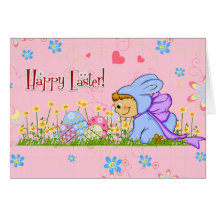 Boy in bunny suit greeting card