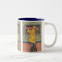Boy in Raincoat Coffee Mug