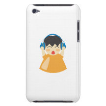 Boy Listening to Headphones Barely There iPod Cases