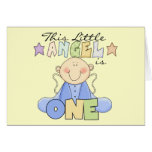 Boy Little Angel 1st Birthday Tshirts and Gifts Greeting Card