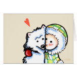 Boy n Dog Love Winter Valentine Greeting Cards
