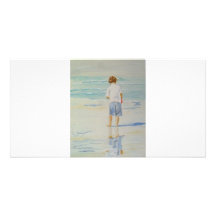 boy-on-a-beach photo cards