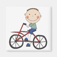 Boy on Bicycle Tshirts and Gifts Fridge Magnets